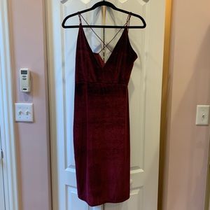 Velvet Spaghetti Strap Dress
